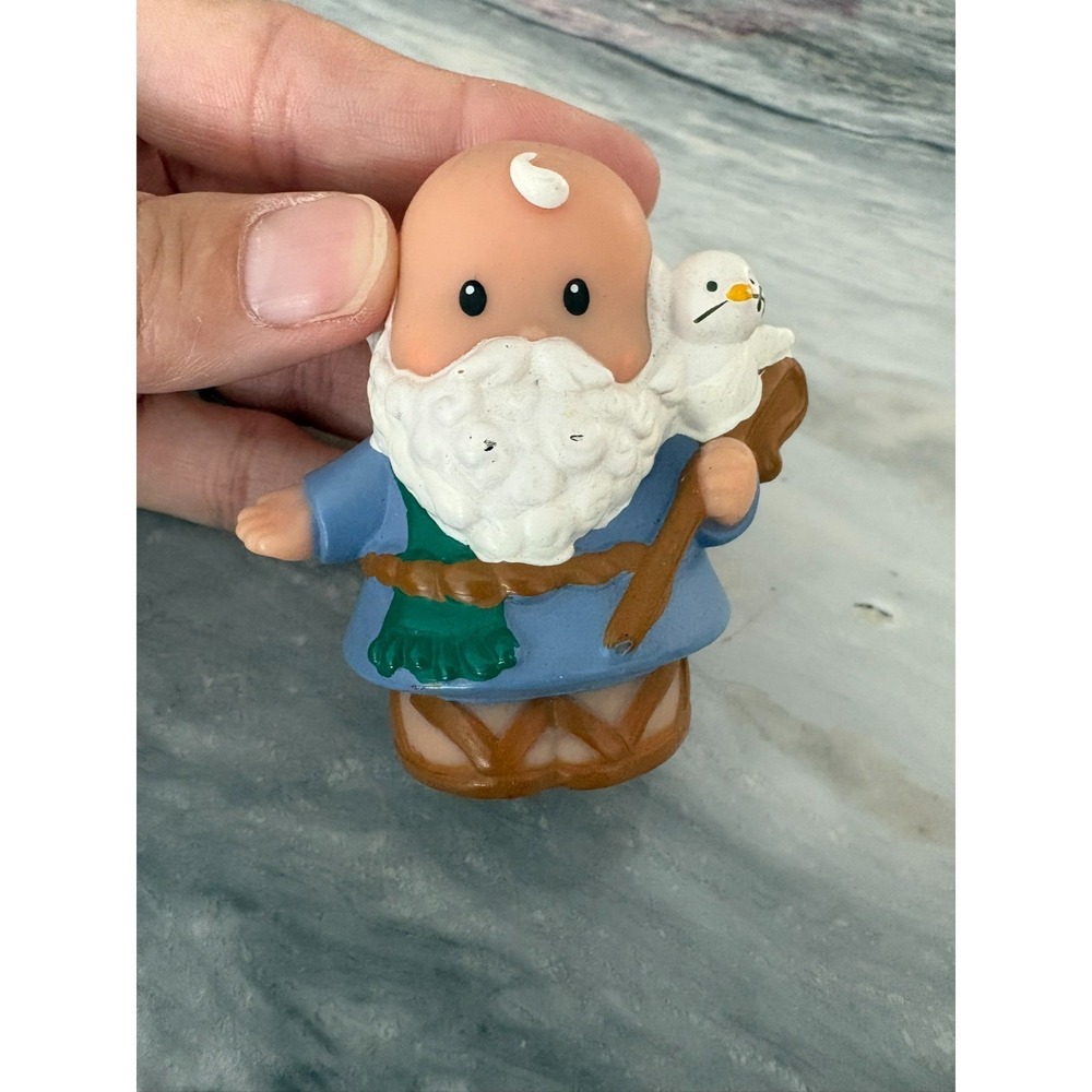 Fisher Price Little People 2002 Noah Blue w Bird Bible Story Figure